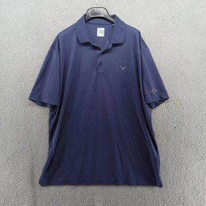 Callaway Golf Shirt Mens XL Navy Blue Geometric All‎ Over Print Opti-Dri